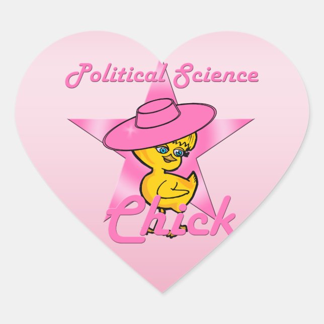 Political Science Chick #8 Heart Sticker (Front)