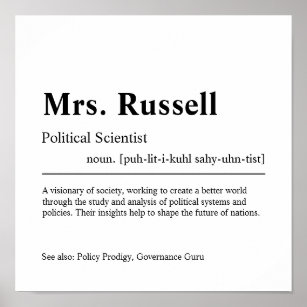 Political Scientist Personalised Gift Poster