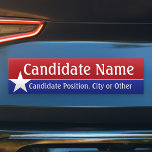 Political Theme - Customize This Bumper Sticker! Bumper Sticker<br><div class="desc">Are you running for office and just need a couple bumper stickers? Or - Do you want to show your support for a candidate with a custom sticker? Fill in the information... and if it still needs adjusting or you want to change the font, click on --Customize it!-- to make...</div>