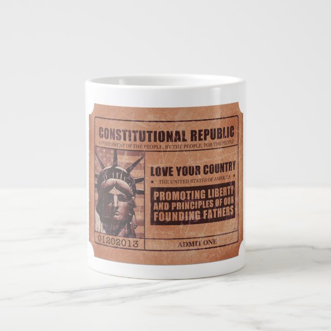 Political Ticket Large Coffee Mug (Front)
