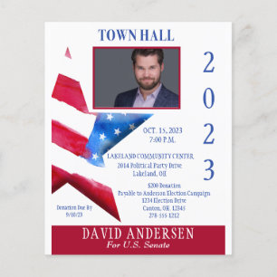 Political Town Hall Fundraiser  W/Photo Flyer