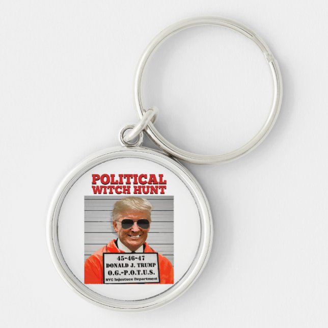 Political Witch Hunt of Donald Trump  Key Ring (Front)