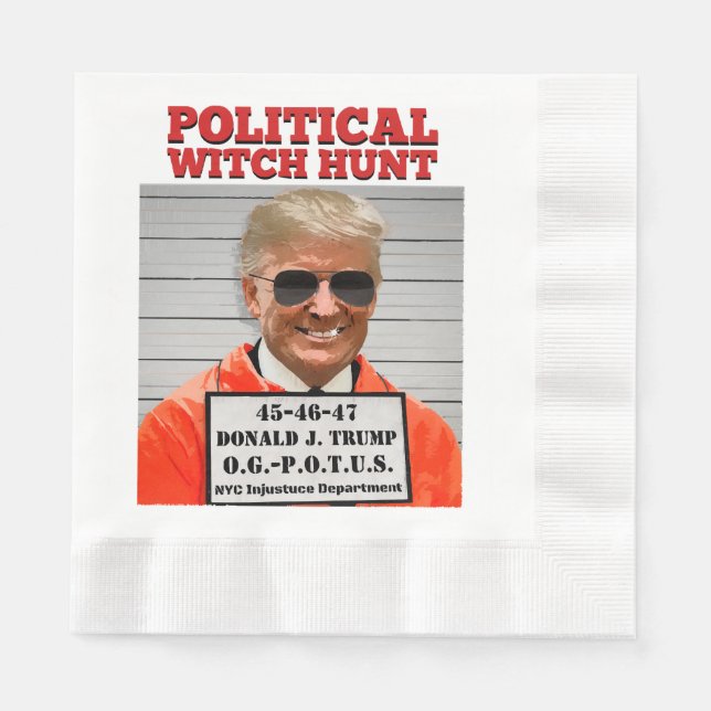 Political Witch Hunt of Donald Trump  Napkin (Front)