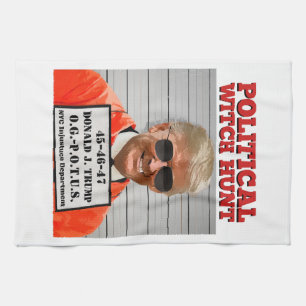Political Witch Hunt of Donald Trump  Tea Towel