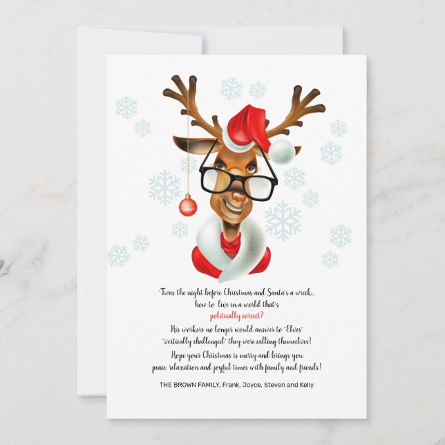 Politically Correct Christmas Greeting Card (Front)