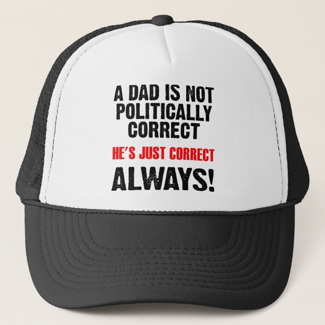 Politically Correct Dad Always Right Funny Cap Hat (Front)