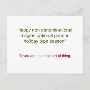 Politically Correct Holiday Postcard