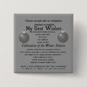 Politically Correct - Safe Season's Greeting 15 Cm Square Badge
