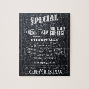 Politically Incorrect Correct Chalk Christmas - I Jigsaw Puzzle