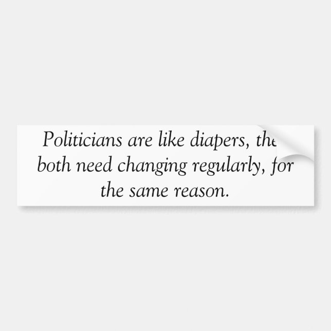 Politicians are like diapers, anti obama sticker (Front)