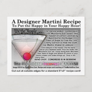 Politician's Incorrect Joke Martini RecipePostcard Postcard