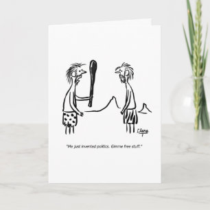 Politics and caveman greeting card