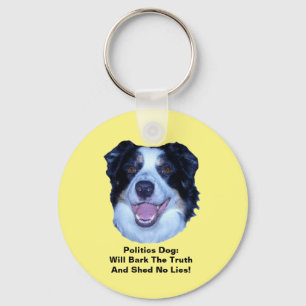 Politics Border Collie Bark The Truth Key Chain