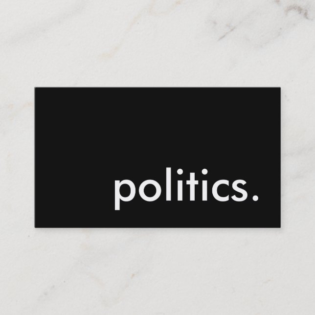 politics. business card (Front)