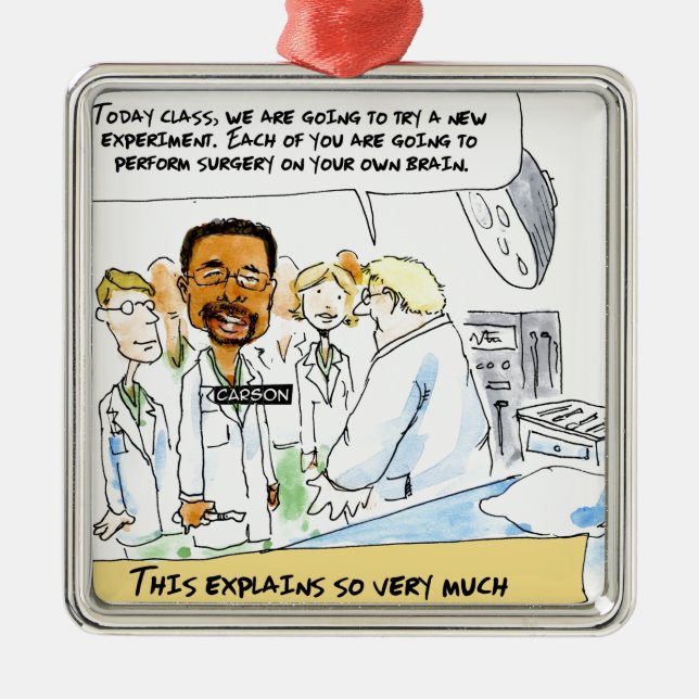 Politics: Does It Take Brain Surgery? Metal Tree Decoration (Front)