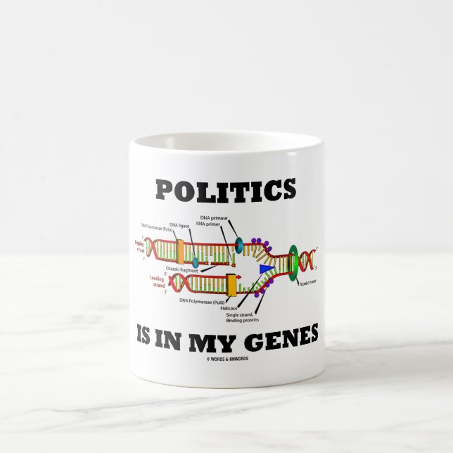 Politics Is In My Genes DNA Humour Coffee Mug (Center)