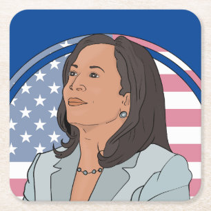 Politics Kamala Harris Square Paper Coaster
