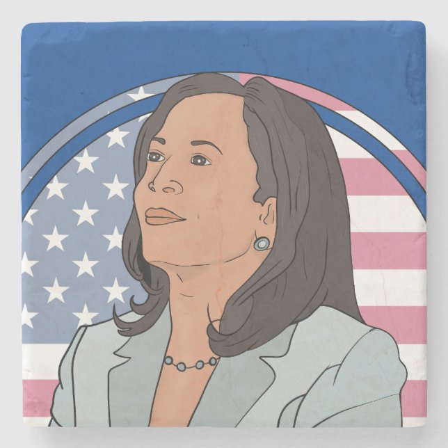 Politics Kamala Harris Stone Coaster (Front)