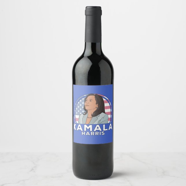Politics Kamala Harris Wine Label (Front)