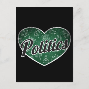 Politics Retro Heart Blackboard Love Postcard
