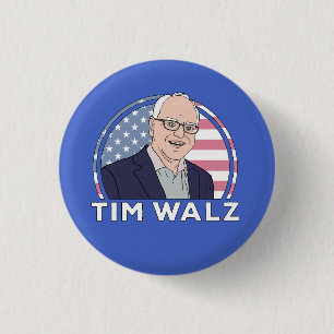 Politics Tim Walz 3 Cm Round Badge