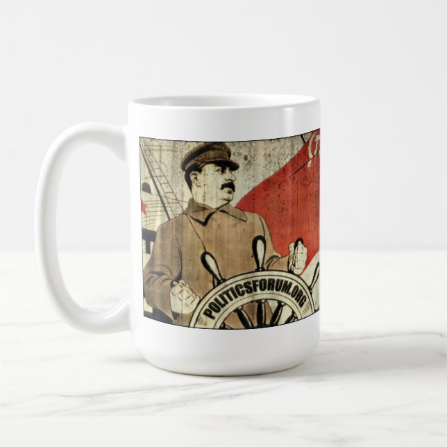 PoliticsForum.org: "Comrade Stalin will guide us" Coffee Mug (Left)
