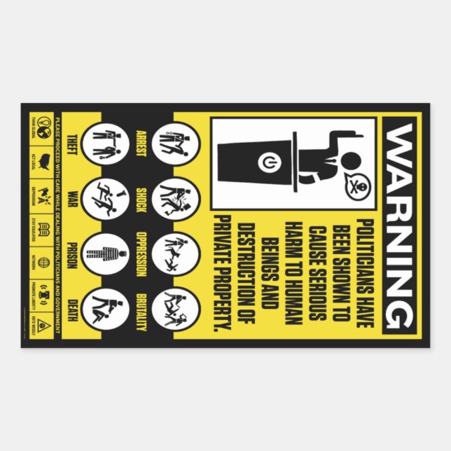 Politrician Warning Sticker Set (Front)