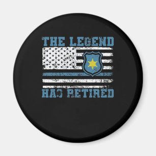 Polizei The Legend Has Retired USA Flagge Magnet