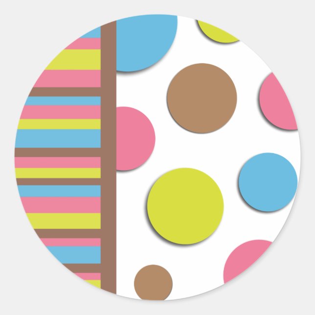 Polk a Dot and Stripes Envelope Seal Stickers (Front)