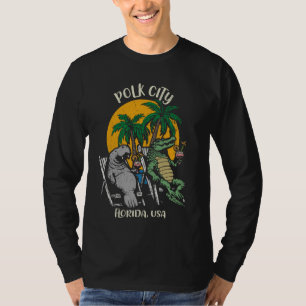Polk City Florida USA Funny Manatee and Alligator T-Shirt