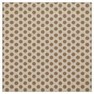 Polk Dots Brown on Tan Fabric