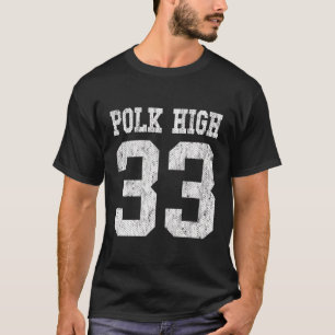 Polk High School Football Jersey 33 Aged Look T-Shirt