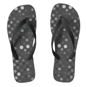 Polka Dot 01.Grey DGrey BG Flip Flops
