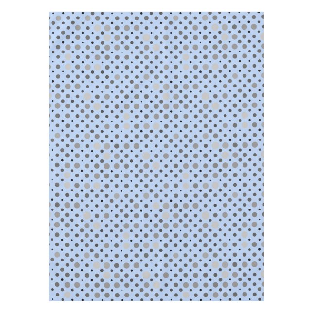 Polka Dot 01.Grey Lblue BG Tablecloth (Front)