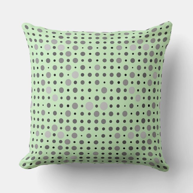 Polka Dot 01.Grey Lgreen BG Cushion (Front)