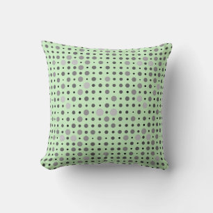 Polka Dot 01.Grey Lgreen BG Cushion