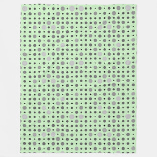 Polka Dot 01.Grey Lgreen BG Fleece Blanket