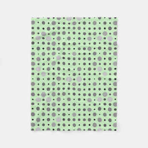 Polka Dot 01.Grey Lgreen BG Fleece Blanket