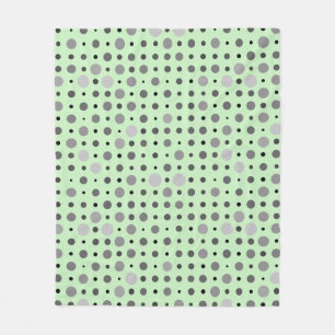 Polka Dot 01.Grey Lgreen BG Fleece Blanket