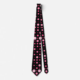 Polka Dot 01.Pink Black BG Tie