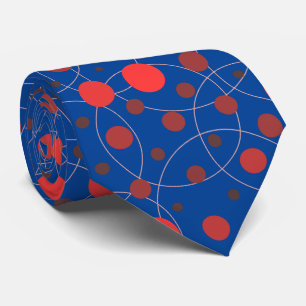 Polka Dot 01A.Red Blue BG Tie