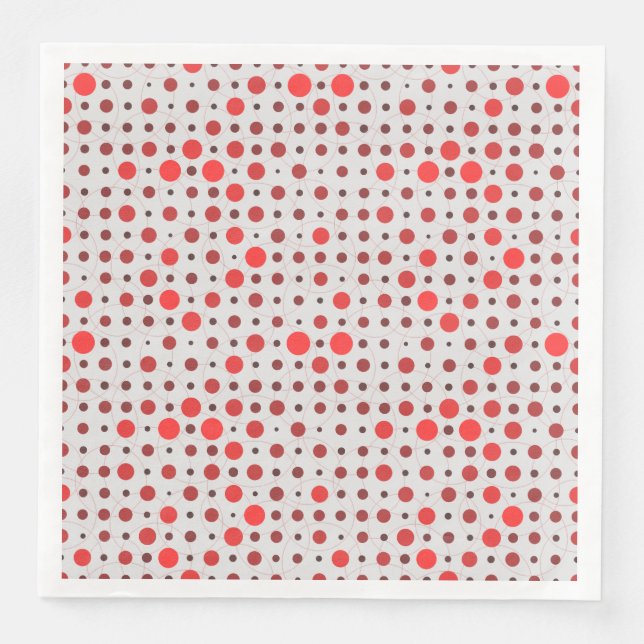 Polka Dot 01A.Red offwhite BG Napkin (Front)