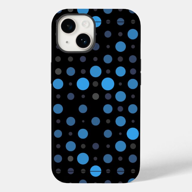 Polka Dot 01X.Blue Shade Black BG Case-Mate iPhone Case (Back)