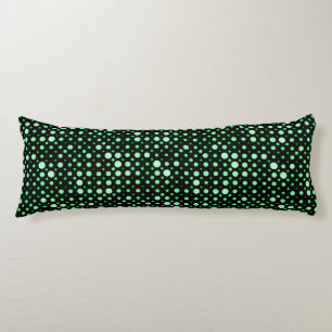 Polka Dot 02.Green. Black BG Body Cushion