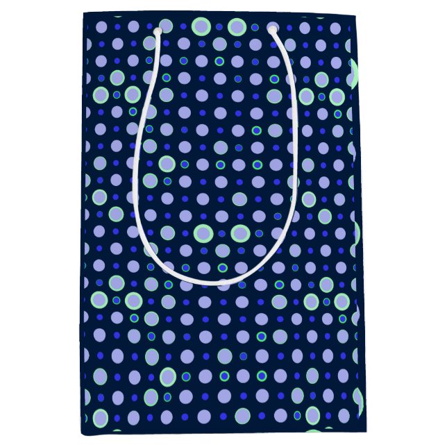 Polka Dot 03.Blue.Green DBlue BG Medium Gift Bag (Front)