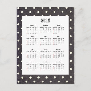 Polka Dot 2015 Calendar Postcard