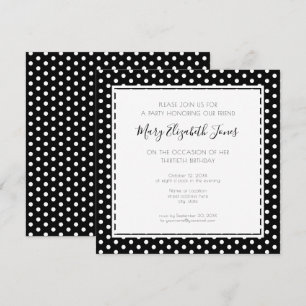 Polka Dot 30th Birthday Party Modern Basic Invitation