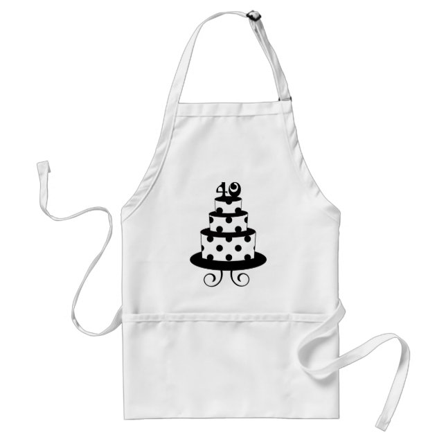 Polka Dot 40th Birthday Anniversary Cake Standard Apron (Front)