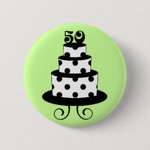 Polka Dot 50th Birthday Anniversary 6 Cm Round Badge