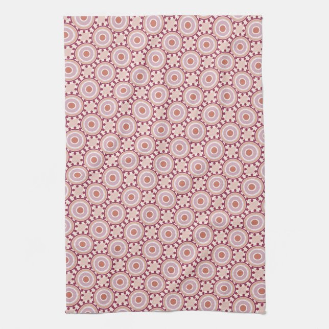 Polka dot accented design pattern tea towel (Vertical)